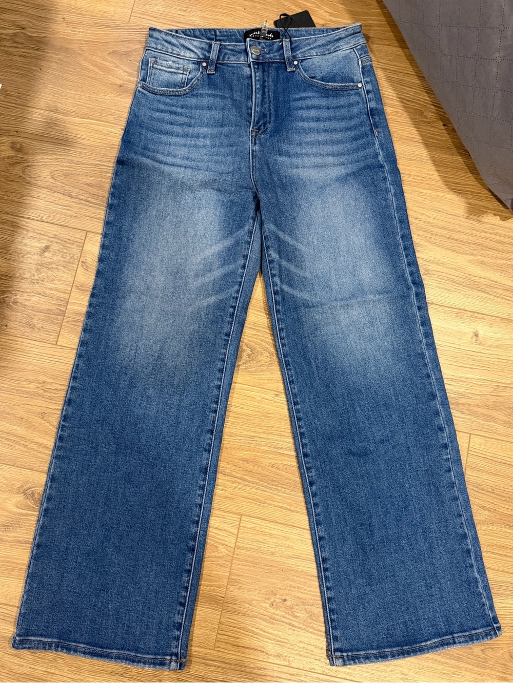 Risen High Rise Wide-Leg Jeans in Blue